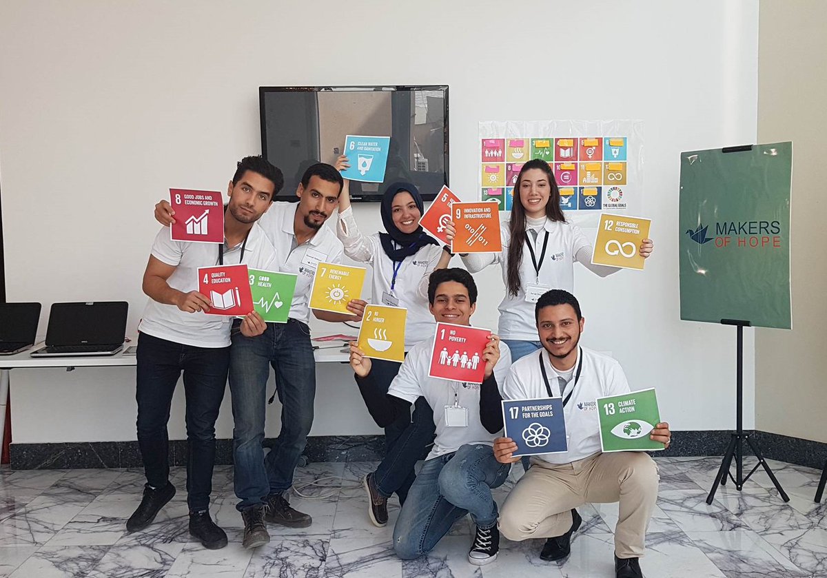 Smizoh's tweet photo. Yesterday we "Makers Of Hope", launched our workshop series on the Sustainable Development Goals targeting high school students. @UNITE2030 @TheIDHouse @LibyaSDG  #SDGs #HowWeSpentOurWeekend https://t.co/dU3n1mT2VT