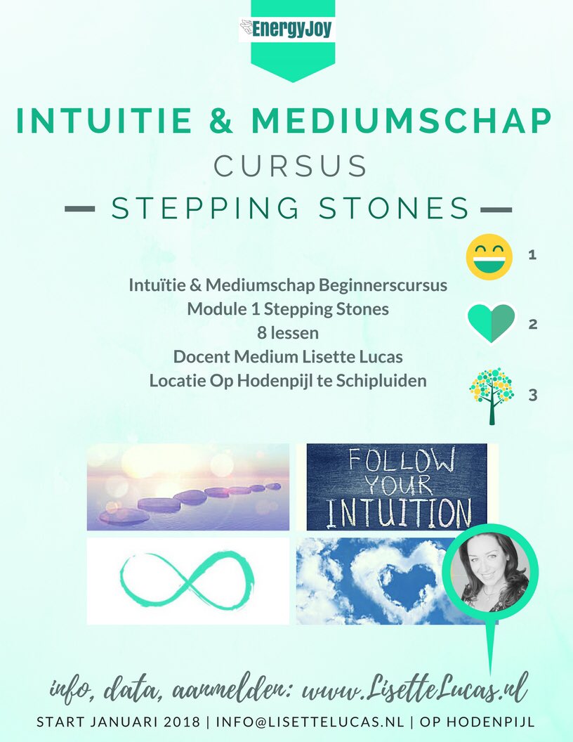 Lisettelucas's tweet photo. 💛Vrijdag 6 april start de nieuwe beginnersgroep #Cursus #Intuïtie & #Mediumschap Module 1.
Er is nog een plekje vrij!
Wil je erbij zijn?
Mail naar info@lisettelucas.nl 💛
https://t.co/rEbnp8RT7j https://t.co/FsSzse9MkL