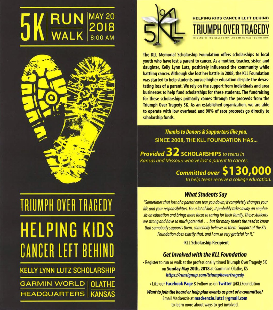 Still time to register to get your RUN or WALK on May 20th for a great cause: Helping Kids Cancer Left Behind. <a href="/KLLFoundation/">KLL Foundation</a>   runsignup.com/triumphovertra…