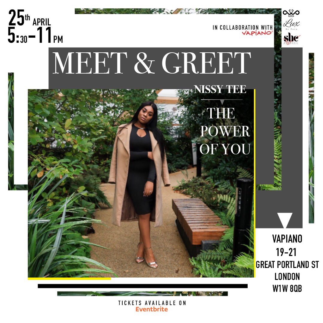 amoment_uk's tweet photo. As we said, 10PM has arrived 🎉🎉
& we said you would not be disappointed 🤗✨
SAWAENTS presents to you the Meet & Greet for @NissyTee in collaboration with @Vapianos
GET YOUR TICKET NOW 👉🏾👉🏾👉🏾https://t.co/qltLYPBIDv https://t.co/Vl5IUu98q4