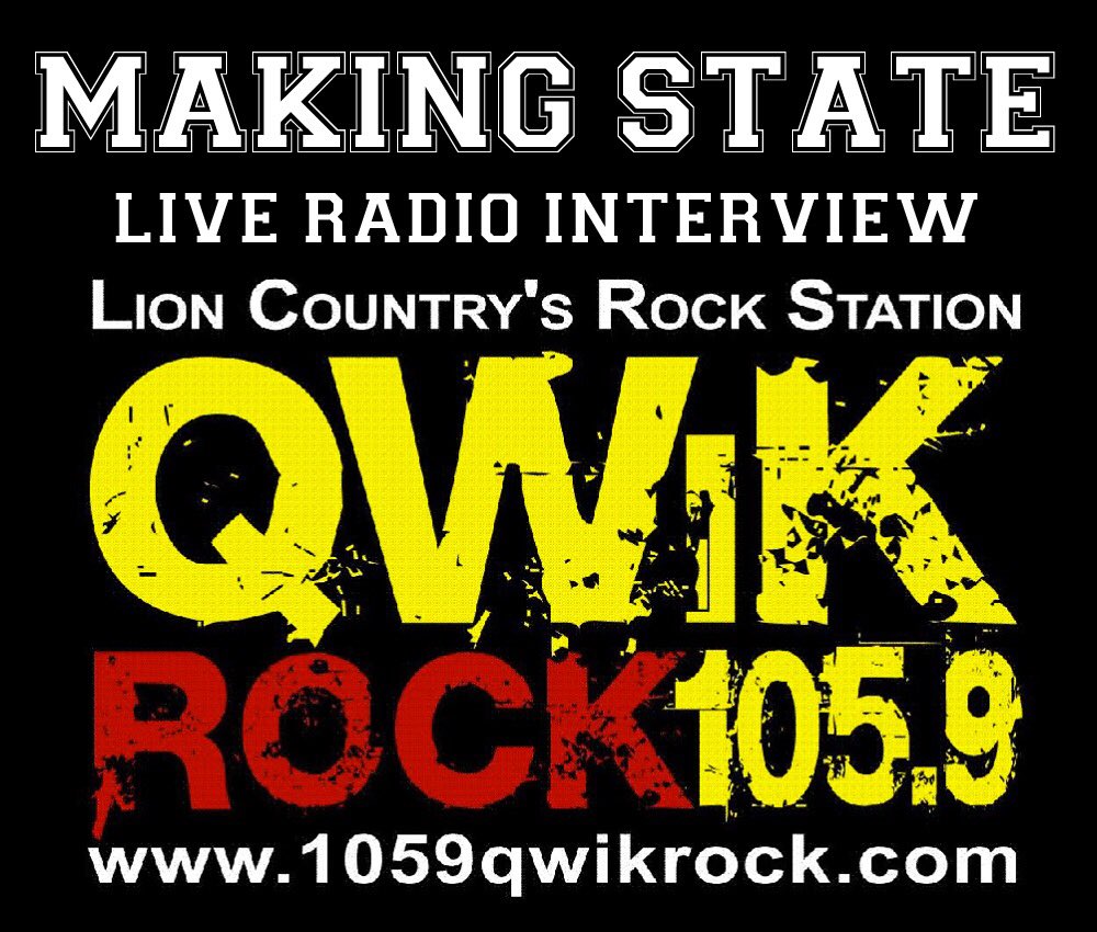 MakingState's tweet photo. This Thursday at 5 we will be LIVE on @qwikrock! Tune in to hear us chat it up w/ Andy Robb! https://t.co/1H3Yd2P2rh