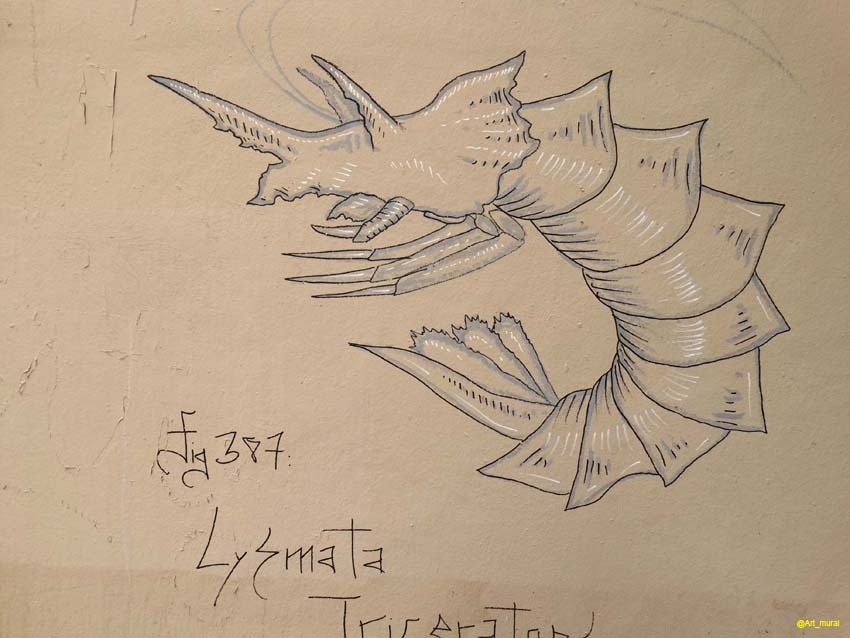 Art_mural's tweet image. #Paris11 #Streetart les mystérieux animaux de #CodexUrbanus @codexurbanus, ici un Lysmata triceratops + ici : goo.gl/EuhQ2a