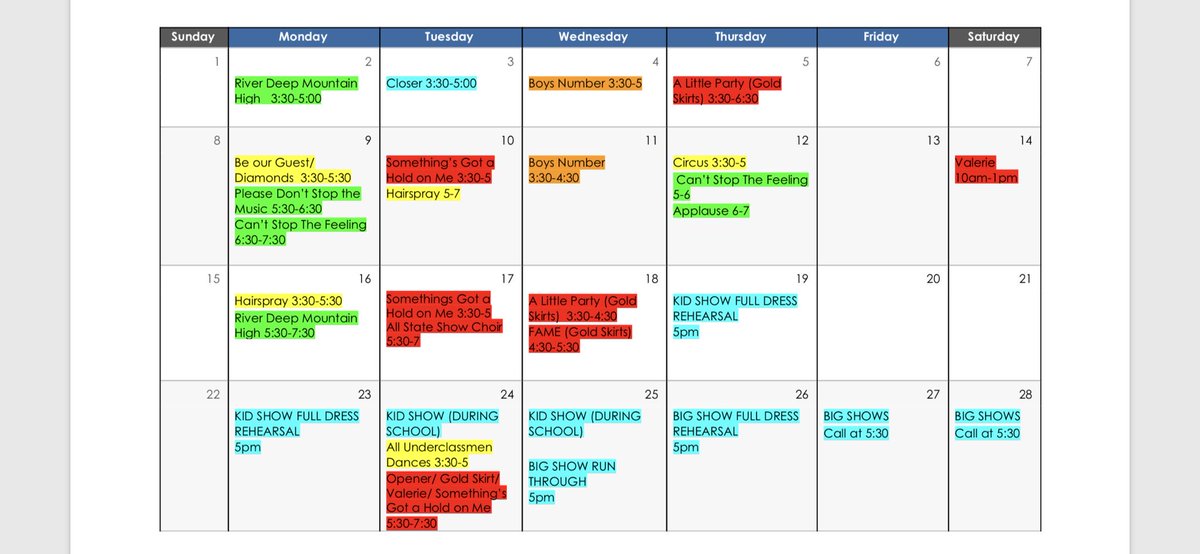 FHS_Connection's tweet image. The updated April schedule! Let’s get to work! #fhsconnection2018