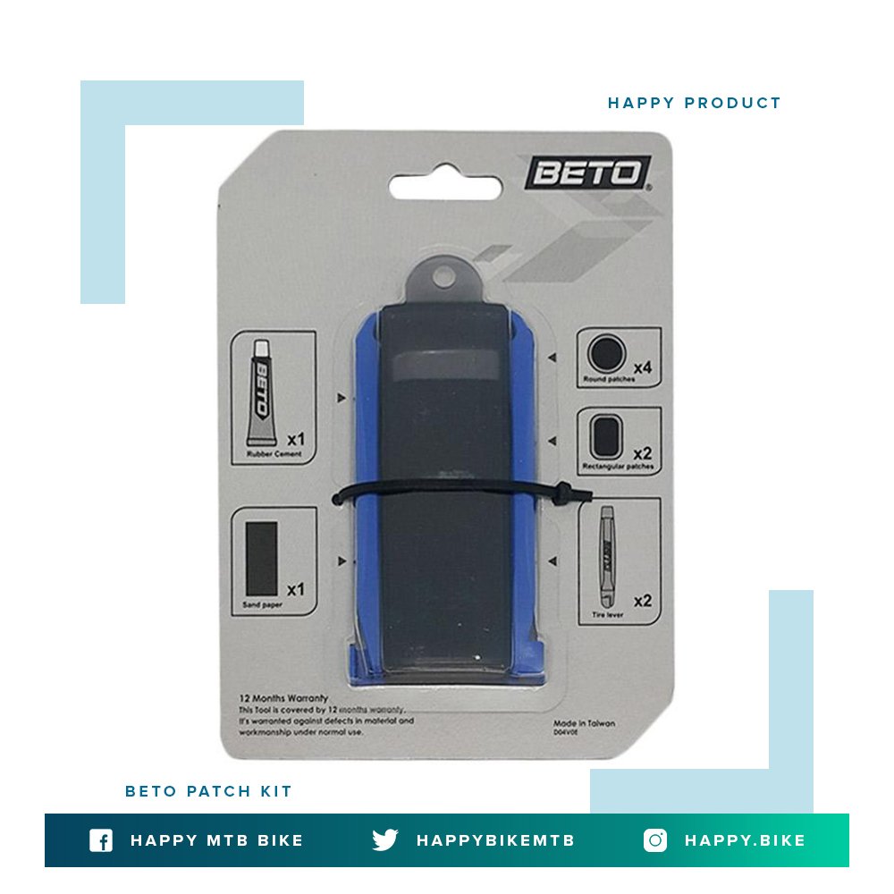 happybikemtb's tweet image. Pernah mengalami ban kempes/ bocor saat bersepeda? BETO Patch kit, satu setnya terdiri dari lem dan alat penambal ban, untuk pertolongan pertama saat ban bocor! #happymtbbike #happyproduct #patchkit
