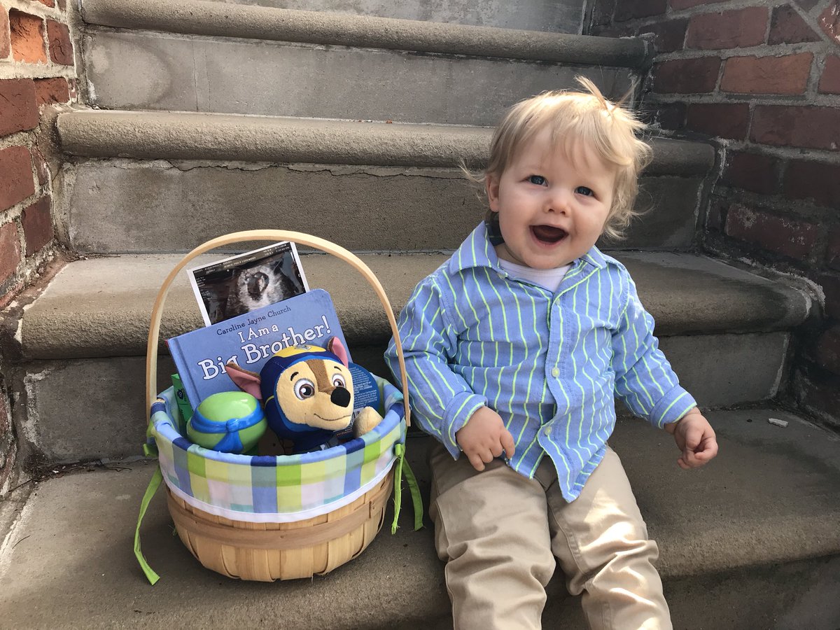 Mrs_Stroh's tweet photo. Happy Easter from the Strohmaier family! #soontobe4 https://t.co/ADZIKRL2iI