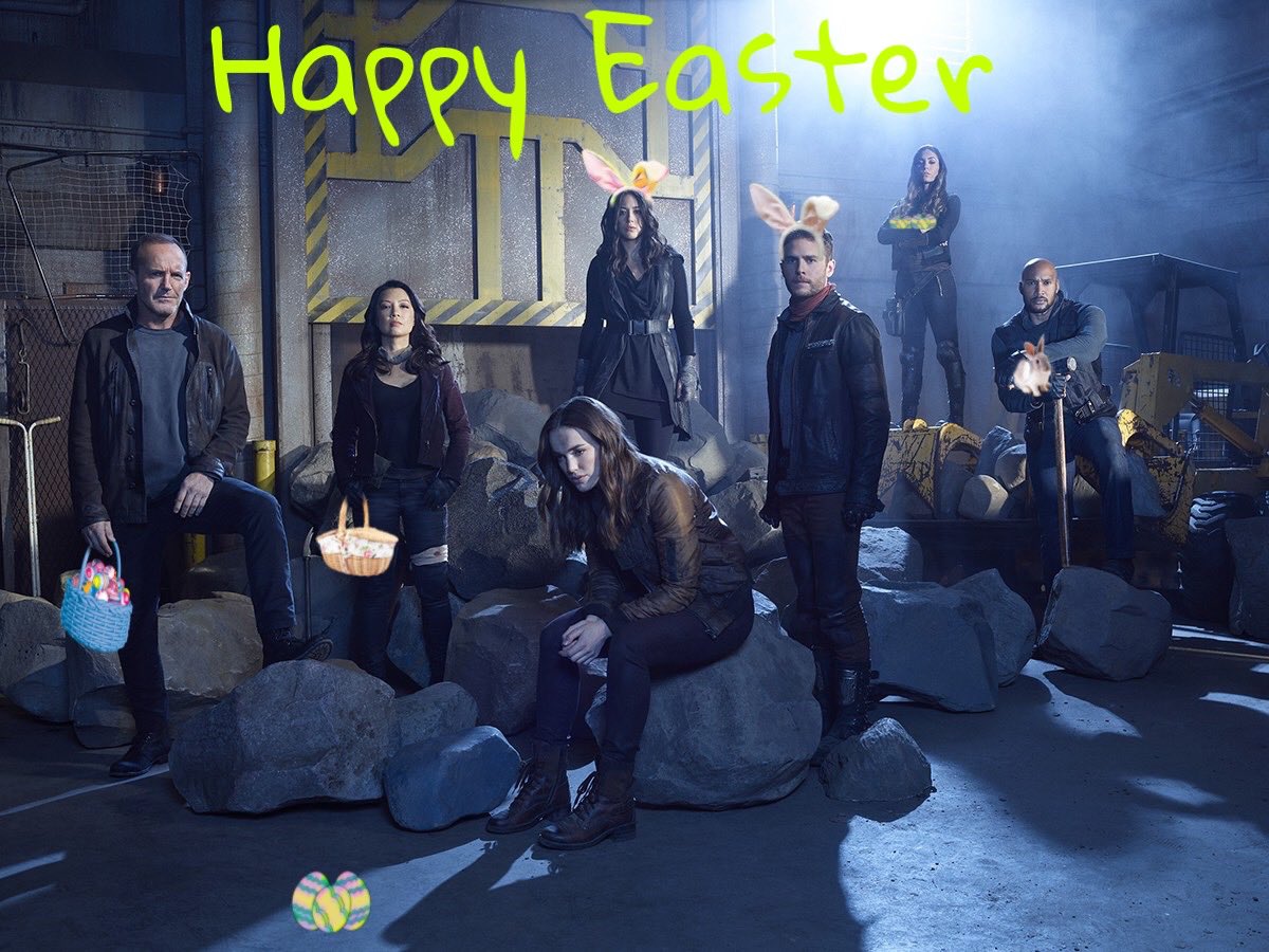I know it’s cheesy but #happyeaster #agentsofsheild <a href="/MingNa/">Ming-Na Wen</a> @ChloeBennet4