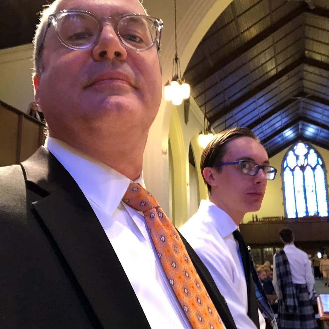 pray4jens's tweet photo. Guess who Lance got to play with on his Easter gig today? His son! HOW COOL IS THAT?

#heisgettingold #easterbrass #brassquintet #fatherson #fathersontime  #brassjunkiesminusone https://t.co/R1iXluwWYm