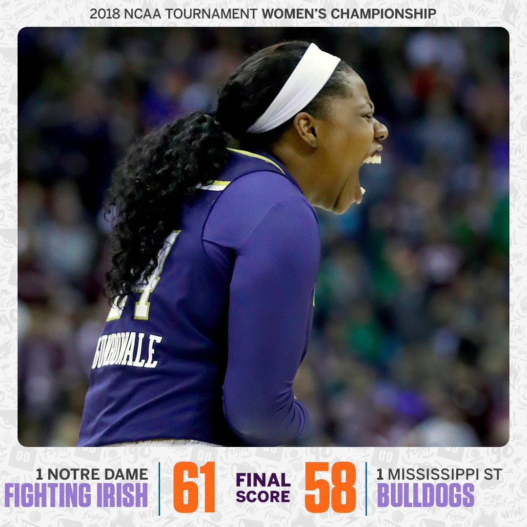 SportsCenter's tweet image. What a game. What a finish. 

Notre Dame storms back from 13 down at half to win the championship.