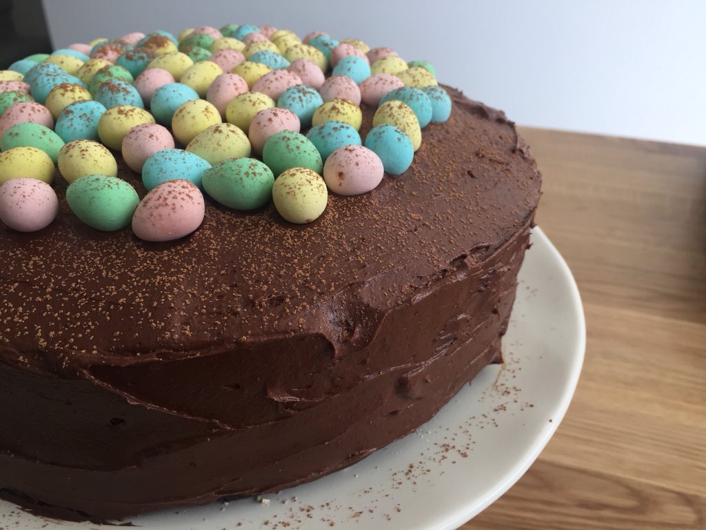 Chocolate cake for the win! #minieggs #chocolatecake #happyeaster