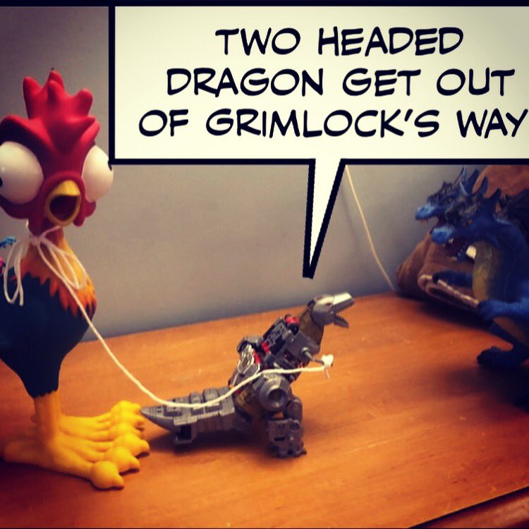MyAHoleOM's tweet photo. Tonight’s Easter Special was directed and written by my 6 year old son.
#transformers #poweroftheprimes #grimlock #dragon #twoheadeddragon #moana #moanachicken #stupidchicken #heihei #pets #toylife #cat #tiredcat #yawningcat https://t.co/rqAaV9VC7K