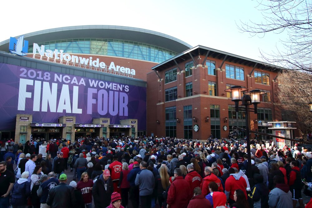 ArenaDistrict's tweet photo. A fantastic weekend welcoming @ncaawbb fans &amp; athletes to Columbus! #WFinalFour #FourUS 👏🏼 https://t.co/cvmmhxXuqQ