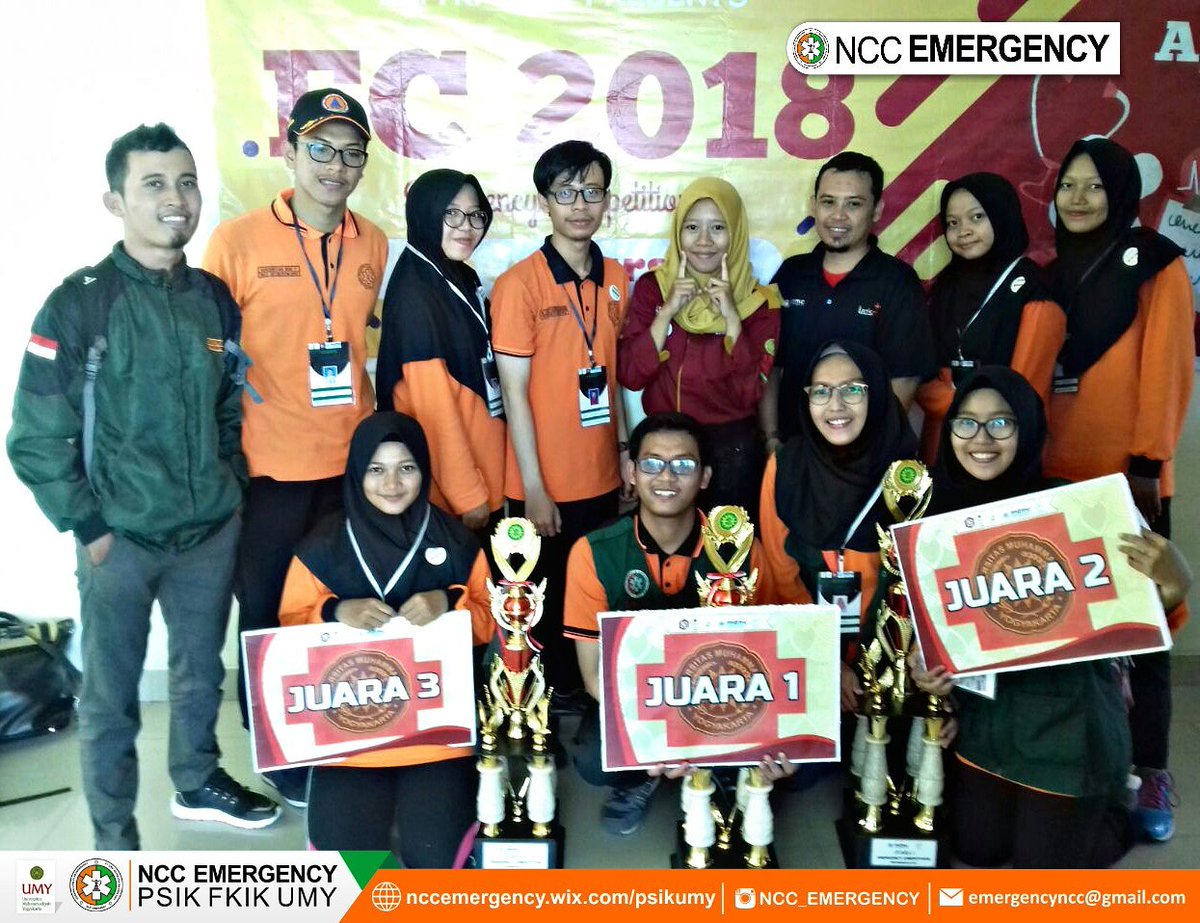 Alhamdulillahirabilalamin NCC EMERGENCY sapu bersih gelar juara dalam kegiatan lomba Emergency Competition tingkat regional Yogyakarta yang di adakan oleh BEM UMY

#salamemergency