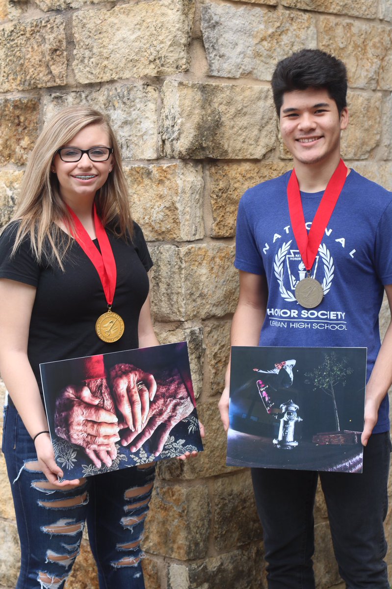 Congratulations <a href="/HaysCISD/">Hays CISD</a> <a href="/LehmanHighLobos/">Lehman High Lobos</a> Marisa and Daniel for earning a National Gold and Silver medal, respectively at the Alliance of Young Artists and Writers. #GD2BL