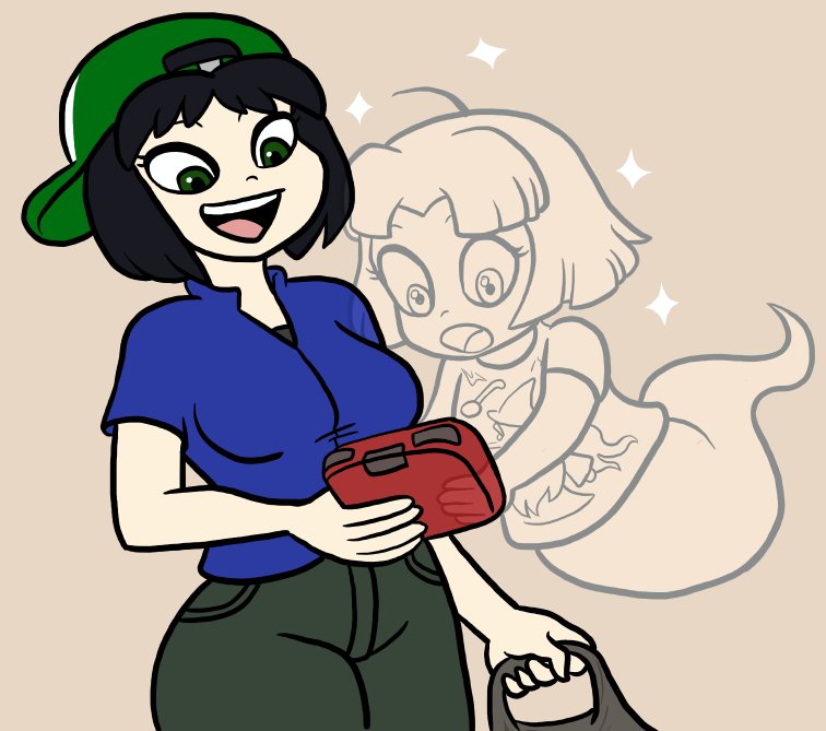 Chorocojo's tweet photo. Alice is the ghost of a pinball wizard. She haunts an up-to-recently abandoned minigolf arcade. Did you know that if you die wearing a shirt with a wizard on it your ghost is stuck wearing it? True facts. #CLCity #OC designed by @Miyozone https://t.co/KPRzPdfDbF
