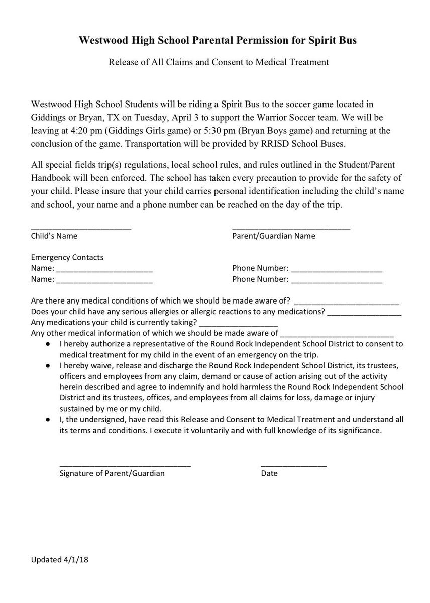 WWarriorNation's tweet photo. Soccer Spirit bus! Westwood students come support your Warrior soccer teams this Tuesday, April 3rd. See information below. https://t.co/MqGTaEPQQF