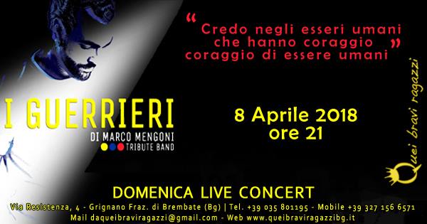 GuerrieriBand's tweet photo. BUONA PASQUAAAAA!!!!
E dentro l'uovo dei #guerrieri abbiamo trovato un bel #Top #Live da #QueiBraviRagazzi di #Brembate...non è un pesce d'Aprile!
Domenica 8 Aprile aspettiamo tutto l'#Esercito al gran completo!!! 
#MarcoMengoniLive #MarcoMengoni #Tribute #SaiChe #Aprile #Bergamo https://t.co/UuvDLp8b10