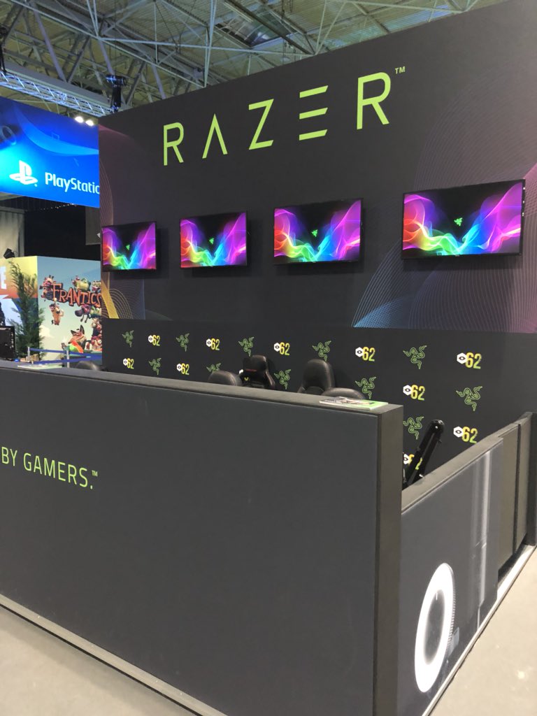 JustJamieMedia's tweet photo. Everything is setup and ready to go for the final day of #I62 its been a awesome weekend on the booth!!! @Razer @IGFestUK https://t.co/rjTM8uCNSh
