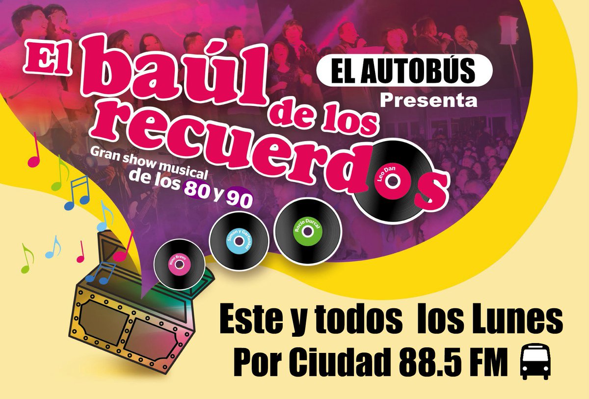 elautobus101's tweet photo. LUNES DE BAUL / Las Canciones Que Creíamos Perdídas
Lunes 02 de Abril - 09:00 am - Por Ciudad 88.5 FM
Síguenos en Instagram: elautobus101 https://t.co/yiHPCFqDSF