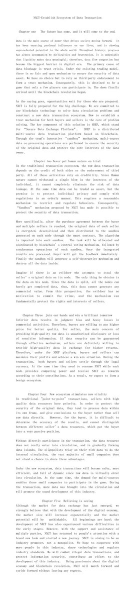 XChainOfficial's tweet photo. NXCT-Establish Ecosystem of Data Transaction🙂 https://t.co/leQ6d39MDh