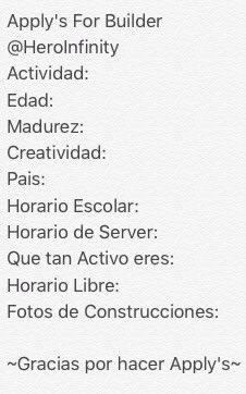 HeroInfinity's tweet image. Applys para Builders (Favor de Contestar con Sinceridad) 

(Si nos Interesas te Mandaremos Mensaje Directo)

ATT: Staff de HeroInfinity