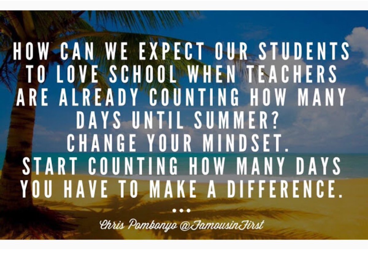 SchwahnCathy's tweet photo. Make a difference with the days we have left!! Don’t count down the days until summer.  #tlap #kidsdeserveit #BeTheChange https://t.co/DXLCrCyXmb