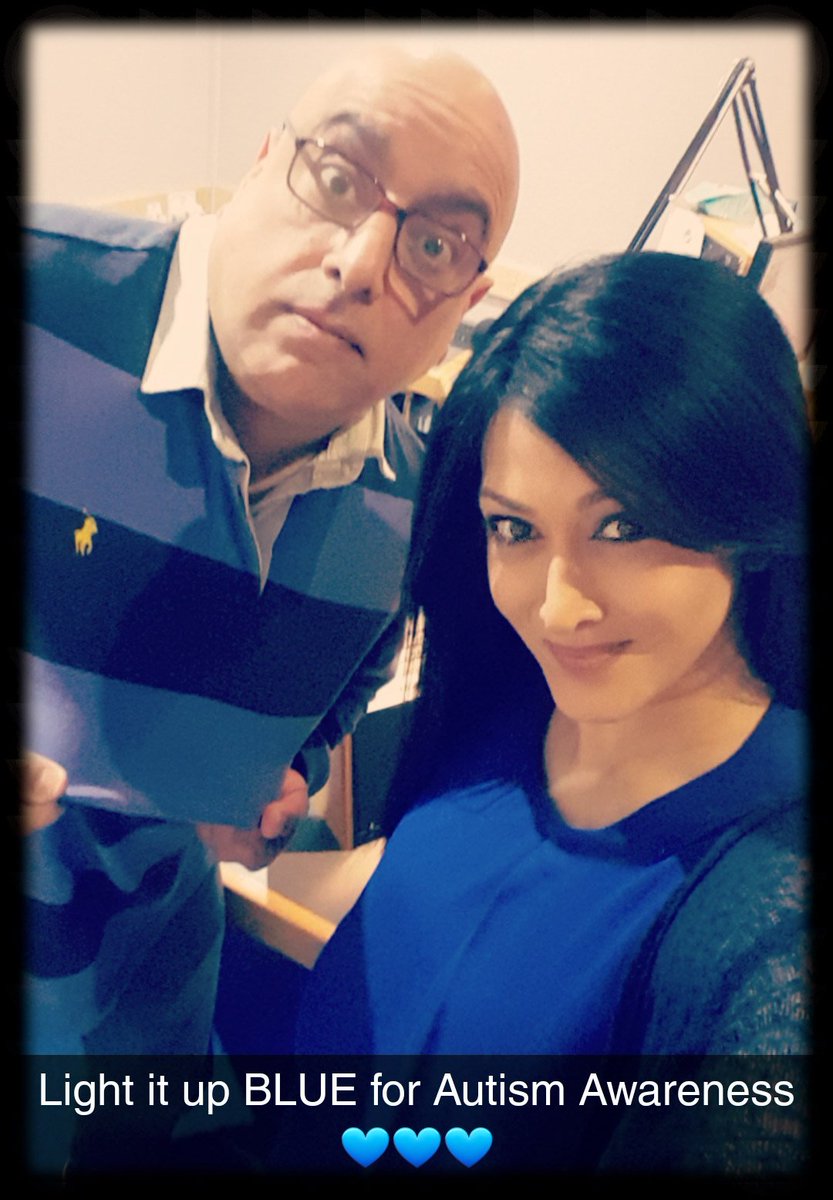 ThisIsSunrise's tweet photo. Happy #BankHolidayMonday everyone!
#RajGhaiAndSonia are lighting it up Blue today in support of #AutismAwareness ๐๐๐ So what's the answer to #InTheFillums this morning? ๐ค๐ฌ๐ฝ #Bollywood #Bhangra https://t.co/y6ksF86MnZ