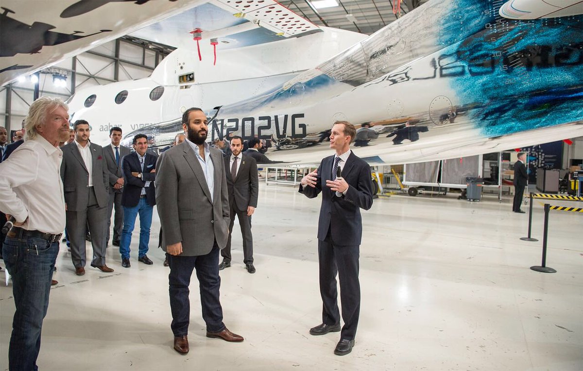 arabnews's tweet image. #Saudi crown prince visits #VirginGalactic and #Mojavi Air and Space port in California bit.ly/2EbzY55 #CrownPrinceinUS #CrownPrinceRoyalTour