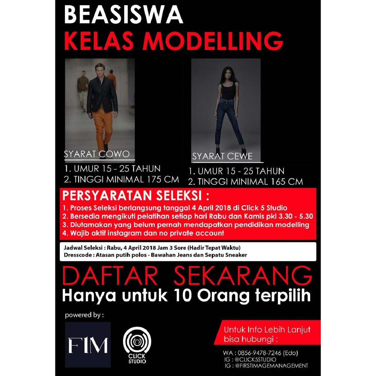 fim_firstimage's tweet photo. #beasiswa #kursus #modelling #depok #sawangan #bogor https://t.co/eBCTxK9b8J