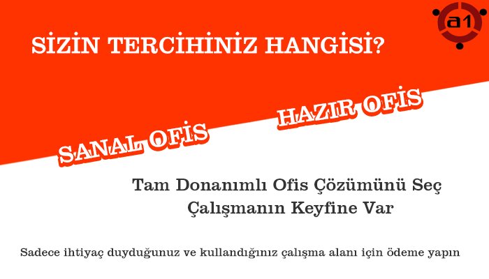 Sanal Ofis paketlerini incelemek ve teklif almak için aşağıdaki linki tıklayın!
a1ofis.com/hizmetlerimiz/…
Fiziksel bir ofise ihtiyacınız var ama çok yüksek maliyetler ödemek istemiyorsanız Hazır Ofislerimizi inceleyin, teklif alın!
a1ofis.com/hizmetlerimiz/…
Tel: 0216 277 70 70