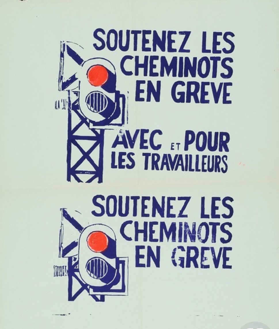 p__pierre's tweet photo. soutenez la greve des cheminots
 https://t.co/pQoESVp8lu

(affiche #Mai68) https://t.co/Ptji4svZ9w