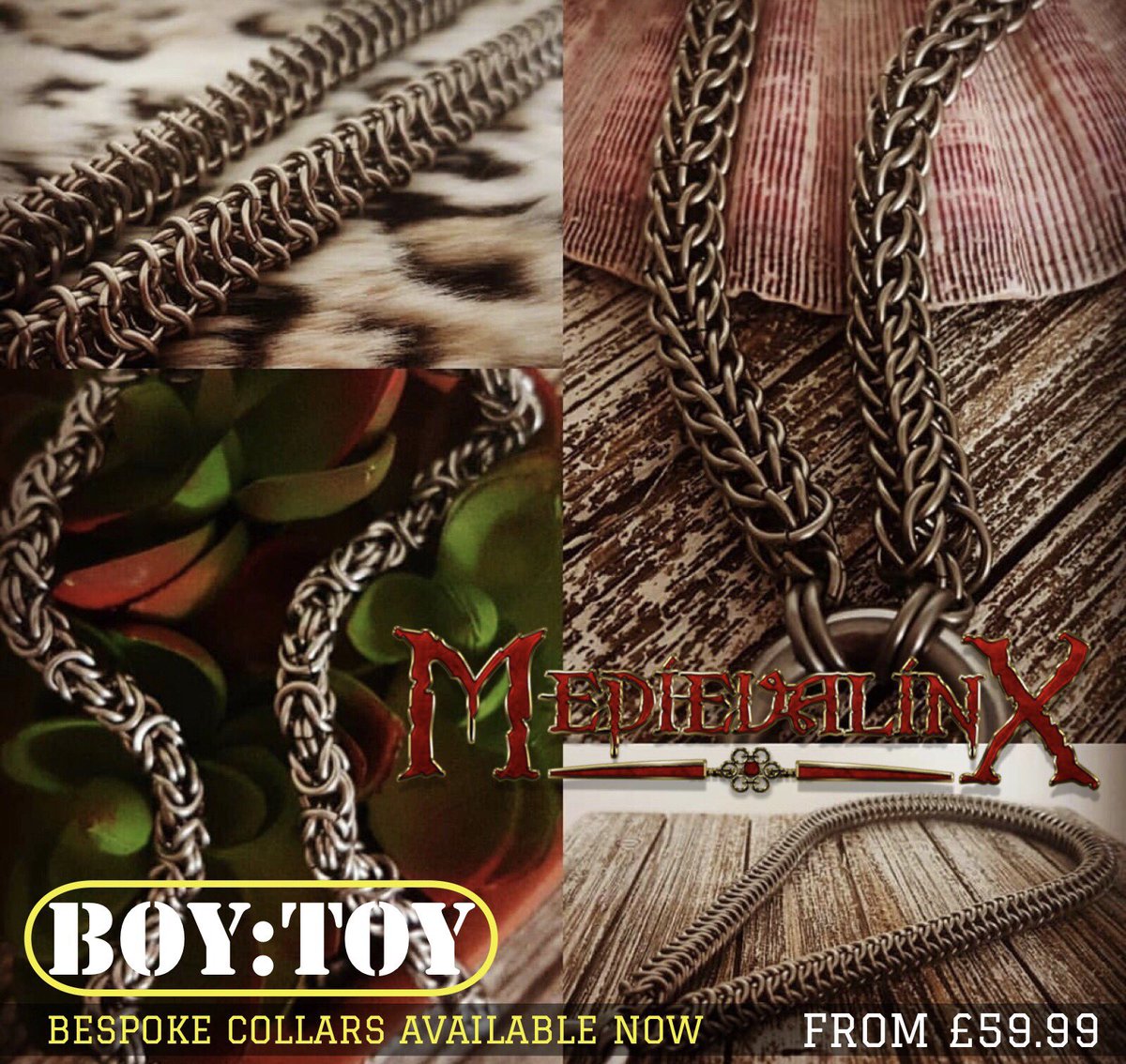 BOYTOY_UK's tweet photo. 🐶 BESPOKE COLLARS FROM £59.99! 🙌🏼
A whole range of Almuminium &amp; Stainless Steel collars have hit our store! Shop now for your bespoke, hand-crafted 24/7 collar! *Available with lobster clasp or padlock. 
#BOYTOYUK #Medievalinx https://t.co/vqluA33TXx