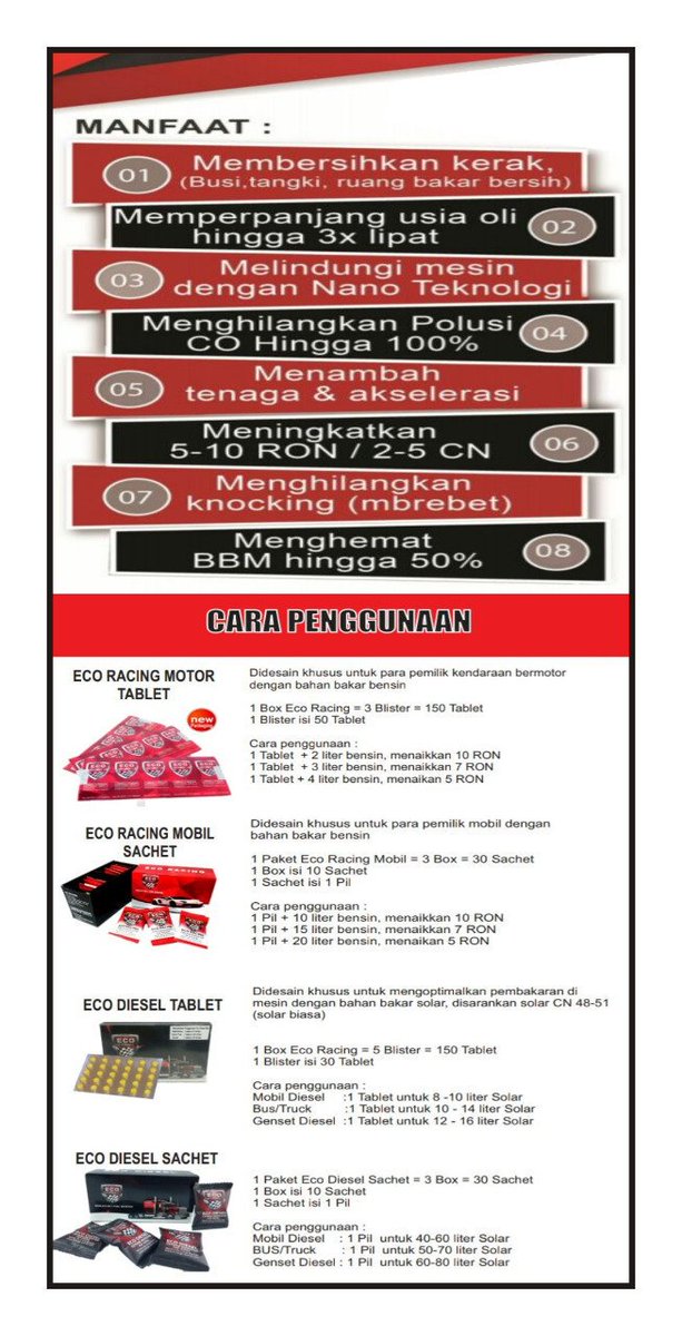 Ingin tarikan enteng, mesin bersih dan hemat BBM. 
INI SOLUSINYA