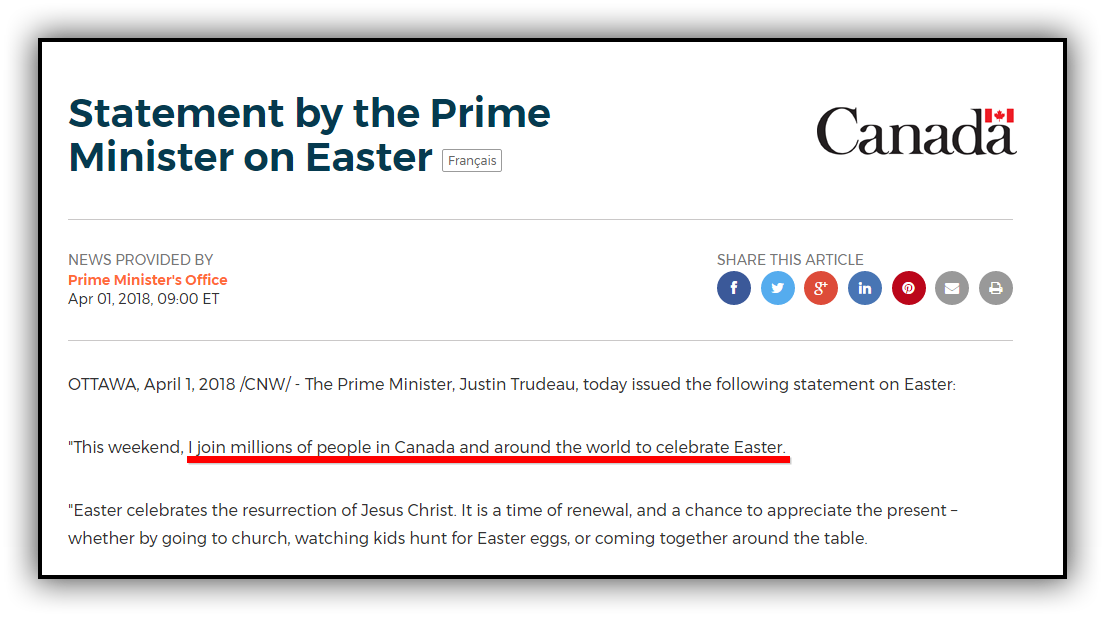 MFS001's tweet image. Apparently our PM #Trudeau has no clue about the number of #Christians in the World. According to PEW research 2017 there are 2.3 Billion of Christians. #EasterFools