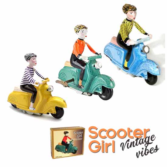 Girls just wanna have fun! 60's scooter girls vintage tin collectibles. Buy them at Zoom Stores @ Enoc petrol stations #lithography #vintagedecor #retrostyle #girlpower #scooter #myuae #homestyle #decor #collectibles #mydubai <a href="/zoomcstore/">ZOOM</a> #collectibles #mydxb