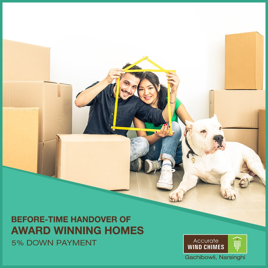 We have been conferred with many coveted #awards and offer “before-time handover” of your 2 or 3BHK dream homes. Pay Just 5% Down Payment & Own India's First #ChildFocused Homes At Gachibowli, #Narsingi with Spacious #2and3BHKFlats. 
#accuratewindchimes #realestate #newflats