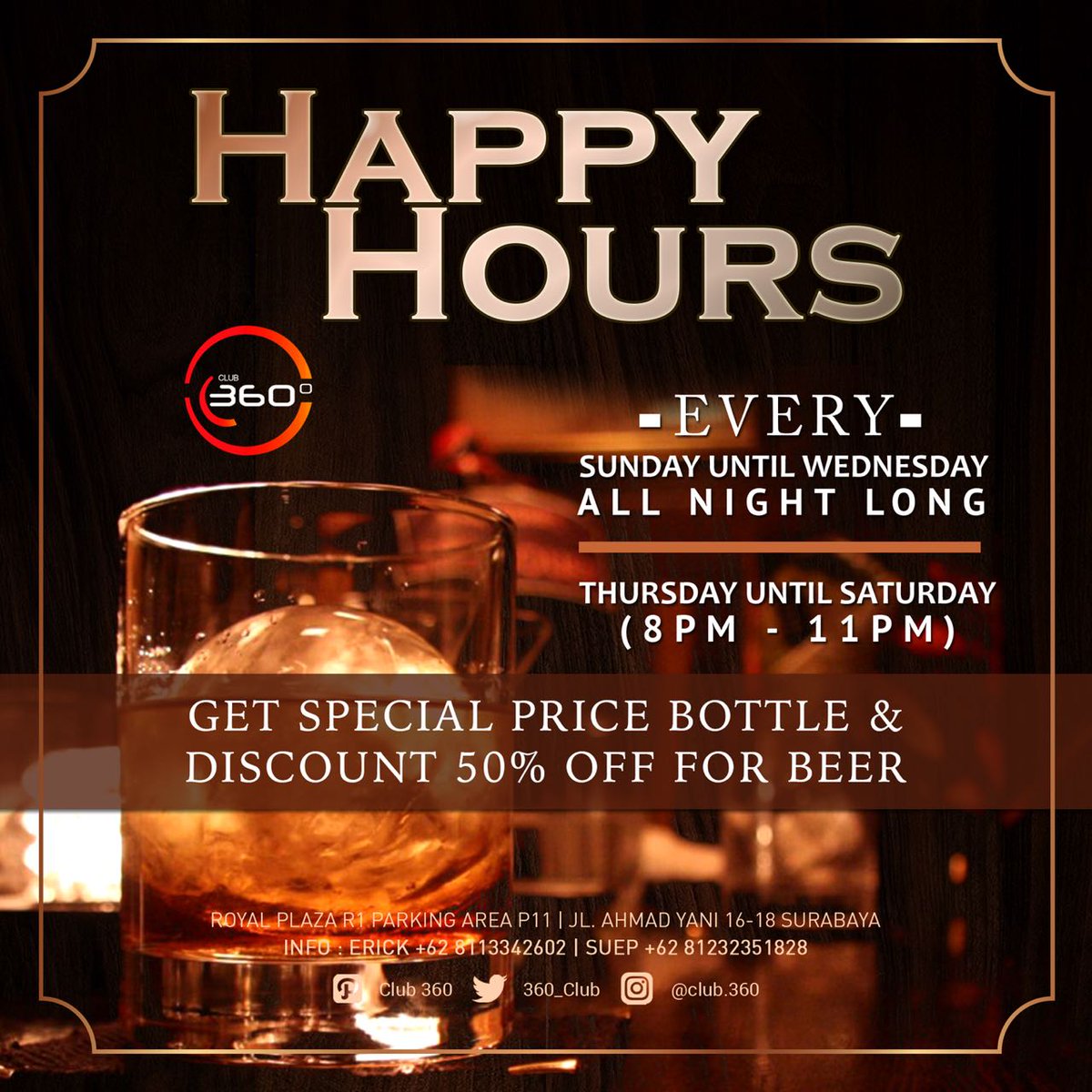 360_Club's tweet image. HAPPY HOURS TONIGHT !!