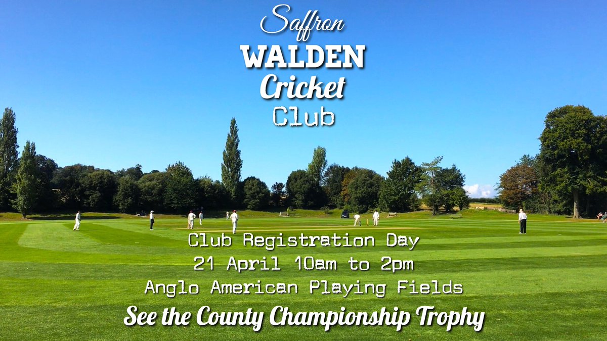 Saffron Walden CC (@swcccrocus) on Twitter photo Donโt forget the SWCC registration day on Saturday 21 April. Sign up for the new season as a playing member, as a Vice President or as an Academy player, see the <a href="/CountyChamp/">Rothesay County Championship</a> trophy and buy kit from <a href="/Ramcricketuk/">Ram Cricket</a> #cricket #swcc #summer #saffronwalden Donโt forget the SWCC registration day on Saturday 21 April. Sign up for the new season as a playing member, as a Vice President or as an Academy player, see the <a href="/CountyChamp/">Rothesay County Championship</a> trophy and buy kit from <a href="/Ramcricketuk/">Ram Cricket</a> #cricket #swcc #summer #saffronwalden