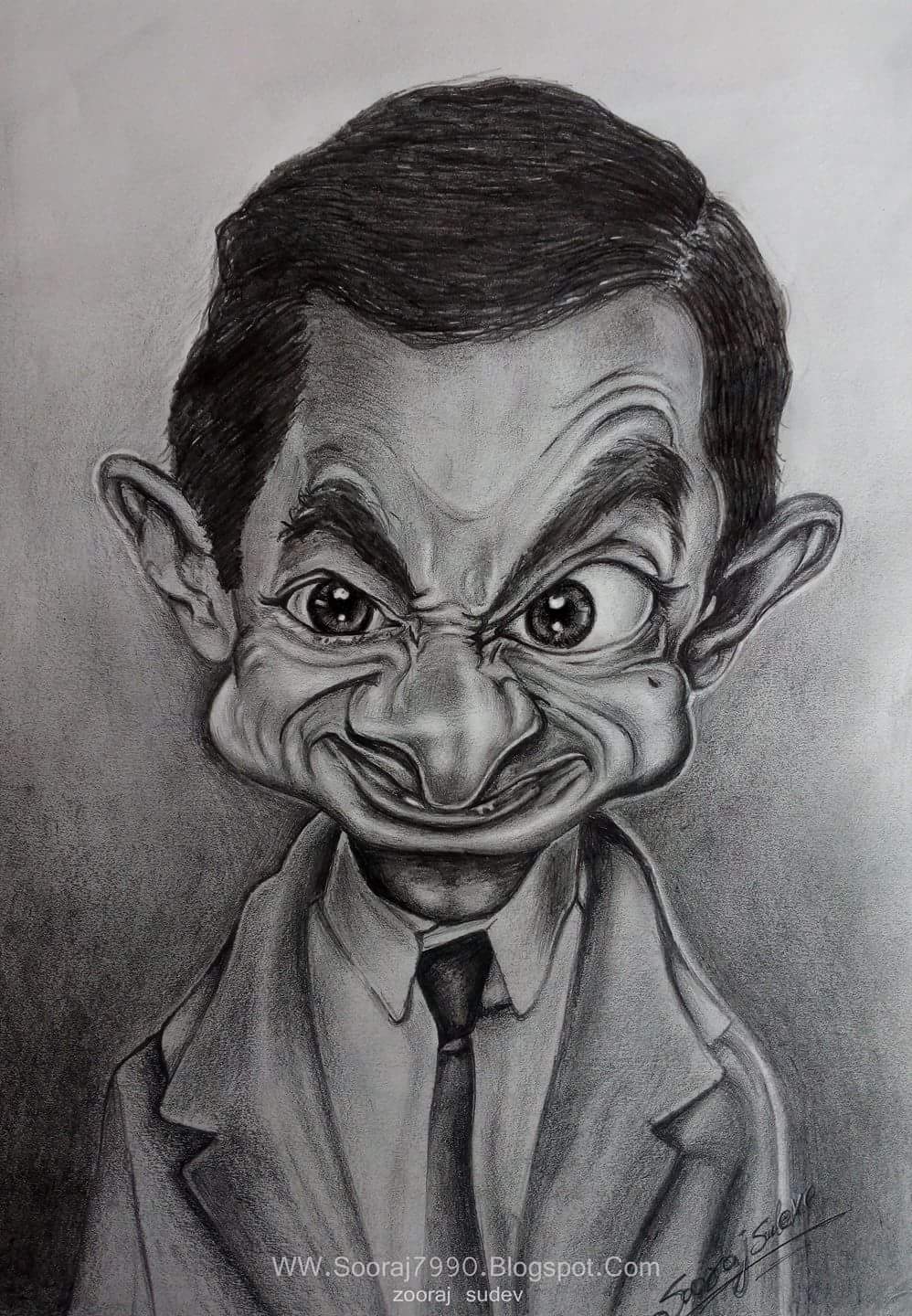 Drawing Mr Bean with Pencil | How to draw Relistic Sketch of Mr Bean |  Drawing | The Crazy Sketcher - YouTube