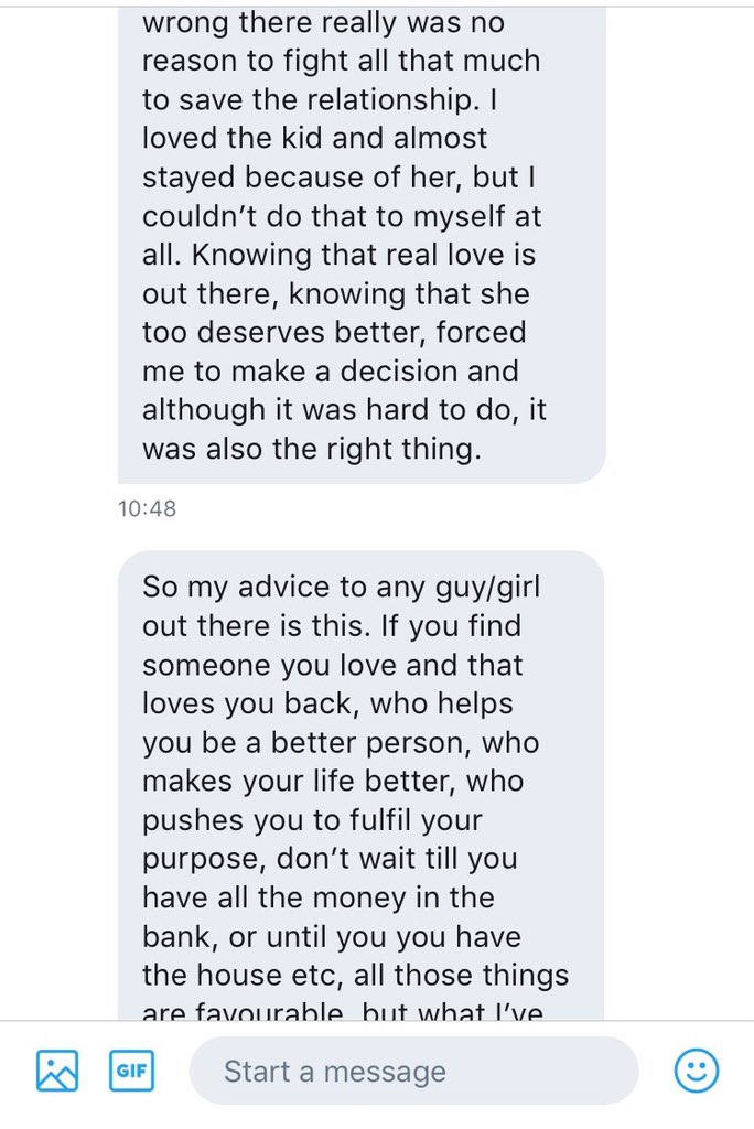 Another long read but again...VERY worth it!"If you find someone you love and that loves you back, who helps you be a better person, who pushes you to fulfill your purpose, don't wait till you have all the money in the bank, or until you have the house etc..."