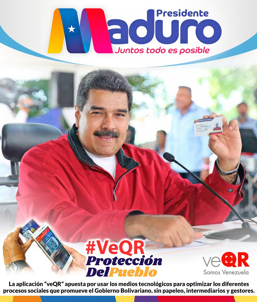 CarnetDLaPatria's tweet photo. Mediante el @CarnetDLaPatria los venezolanos reciben la asignación de los distintos beneficios sociales implementado por el Pdte @NicolasMaduro para ofrecerles una mejor calidad de vida ¡Pioneros en el mundo en Protección #SemanaDePazYVida #02Abr https://t.co/CjTckRA53L