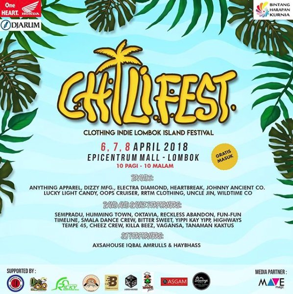 Hallo april sampai jumpa di ChiliFest , jangan lupa catat hari dan tanggalnya 🍻