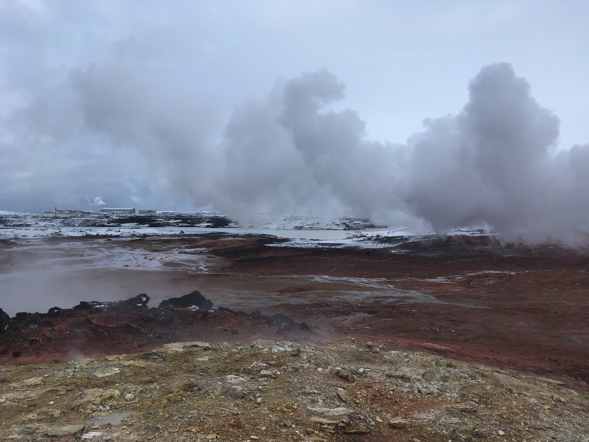 HighdownIceland's tweet photo. We have just arrived at the Gunnuhver hot springs. One of the largest geothermal stations in the world! https://t.co/aBTXncX2d4