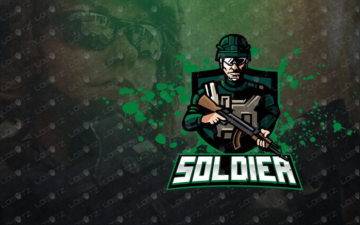 Esports logo gaming jogo de tiro do exército