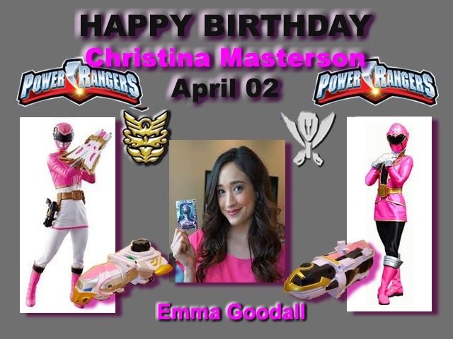 Tanat83's tweet photo. Wishing Happy Birthday to @_hichristina who played #EmmaGoodall the Pink Ranger 💓🕊️🛳️ in @PowerRangers Megaforce and SuperMegaforce @tokusatsumin @Morphin_K https://t.co/eWDrLN0ZFo