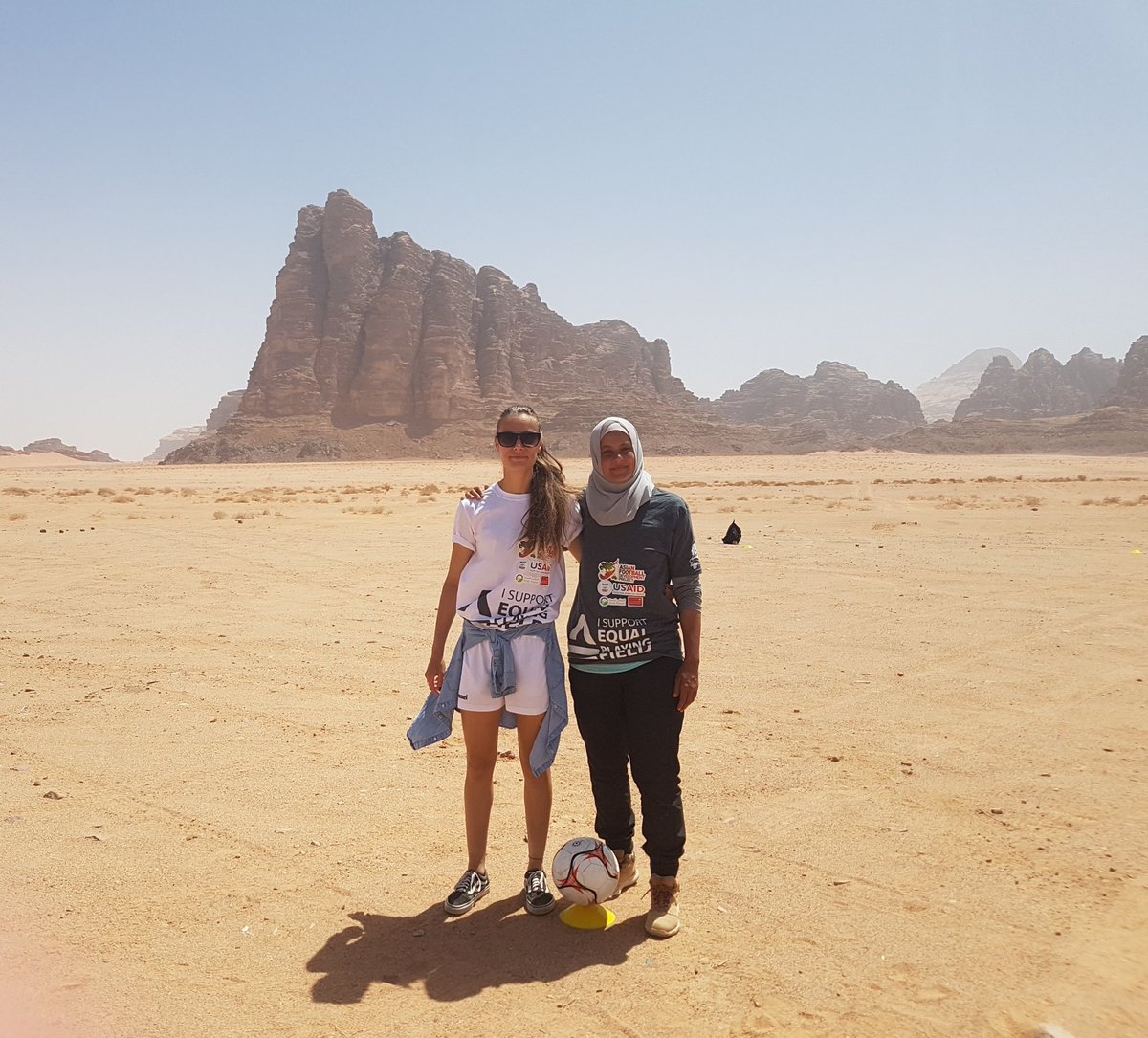 Chillin at Wadi Rum desert with @shabnammobarez captain of the @AfghanistanWnt what a legend ❤ 🇦🇫🇦🇺 cc @khalida_popal #EqualPlayingField @EPFinitiative @VisitJordan