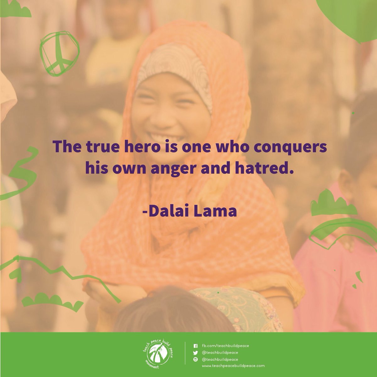 teachbuildpeace's tweet photo. #MONDAYPRECEPT
Let's conquer ourselves this week and learn how to live with inner peace every day. #iamapeacehero https://t.co/sjvStD1OOa