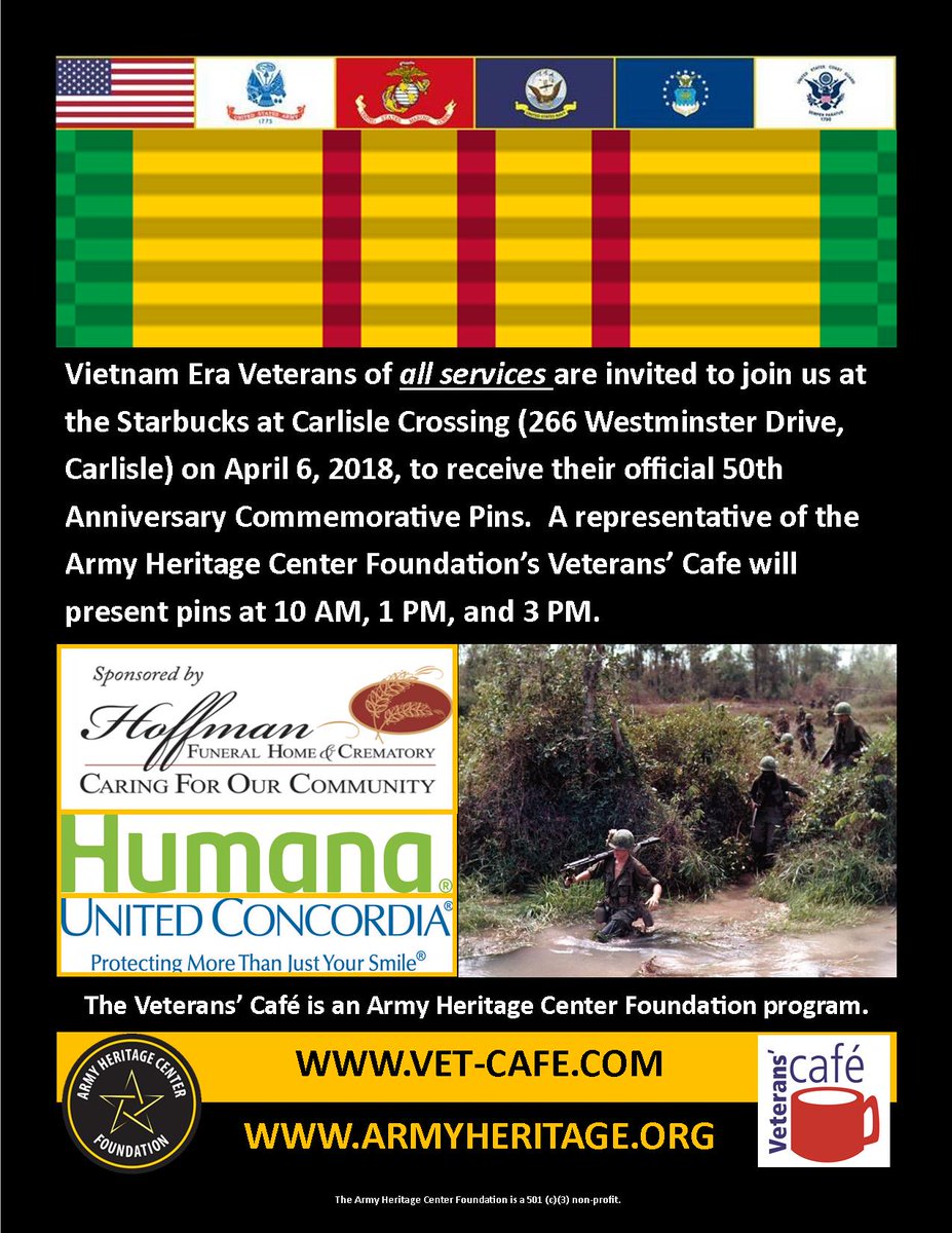 Join us at the Starbucks in Carlisle PA for our first Vietnam Veteran Pinning Ceremonies starting at 10a. #proudtobeapartner @SbuxCarlisle <a href="/PSPTroopHPIO/">Trooper Megan Frazer</a> <a href="/amy_tingler/">Amy Tingler</a>