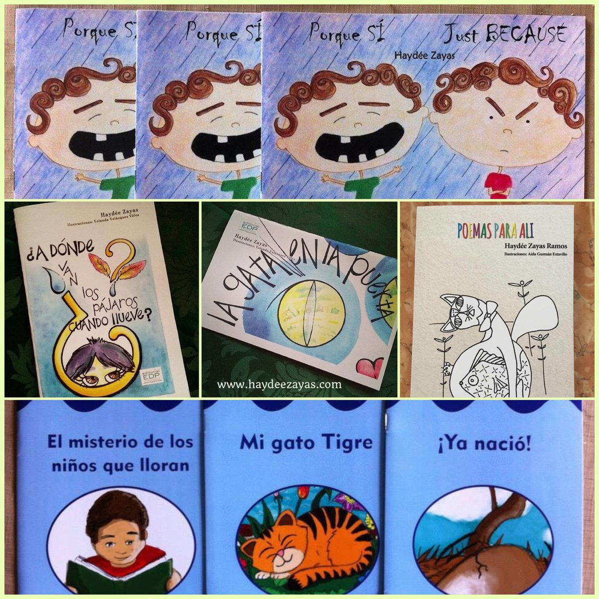 HzayasRamos's tweet image. Today is Children’s Books day... here is a sample of mine. From top to bottom: the first 3 titles are bilingual, the rest are in Spanish. Poemas para Ali is poetry &amp;amp; coloring. Last 3 were Work for hire for @UCHICAGOImpact #writer #workforhire