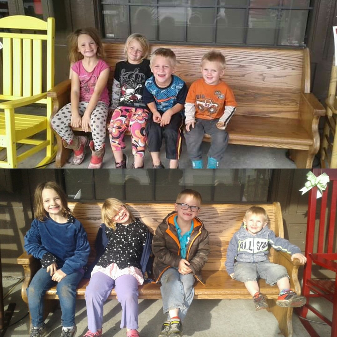 When we visit our favorite places I try to take the same picture so i can see the progress. The top was last year the bottom was yesterday at cracker barrel #crackerbarrel #progress #Siblings #siblinglove #GrowingUpWithSiblings https://t.co/DPVhVi8EdY