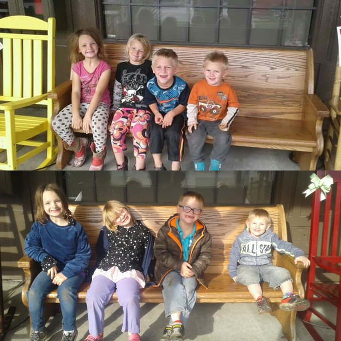 The Crazy Mommy Blog - When we visit our favorite places I try to take the same picture so i can see the progress. The top was last year the bottom was yesterday at cracker barrel #crackerbarrel #progress #Siblings #siblinglove #GrowingUpWithSiblings https://t.co/DPVhVi8EdY
